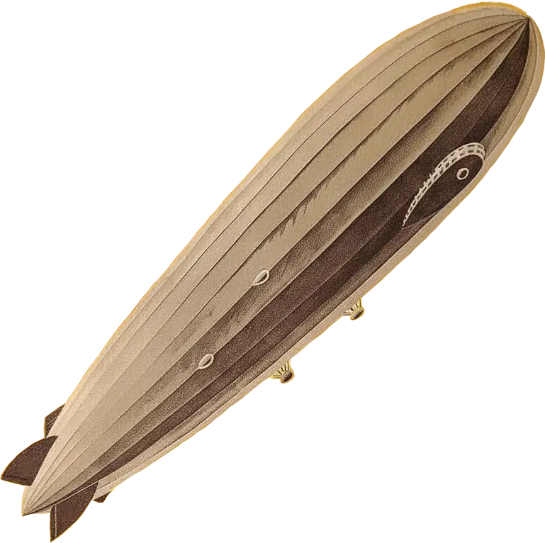 A blimp across the sky